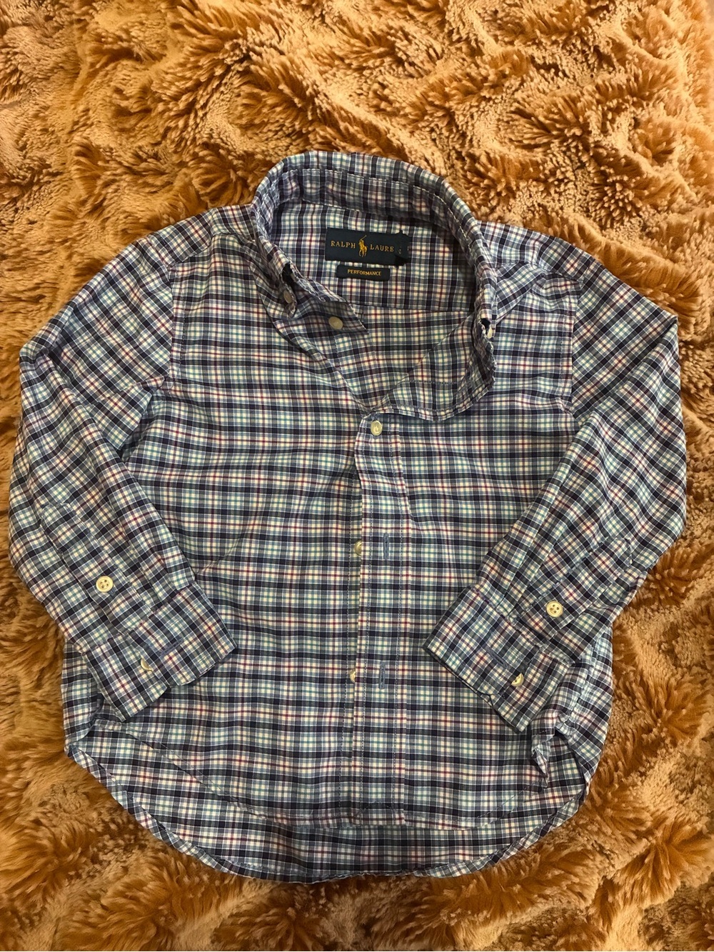 Like new Ralph Lauren Blue Plaid Button-Up Shirt for toddlers